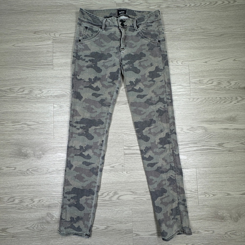 Hudson Women's Jeans Camo Skinny Flap‎ Pocket Grey 28 Camouflage Stretch